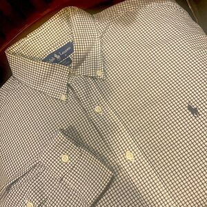 Ralph Lauren Blake Men's Size XL Black White Plaid Long Sleeve Button Down Shirt